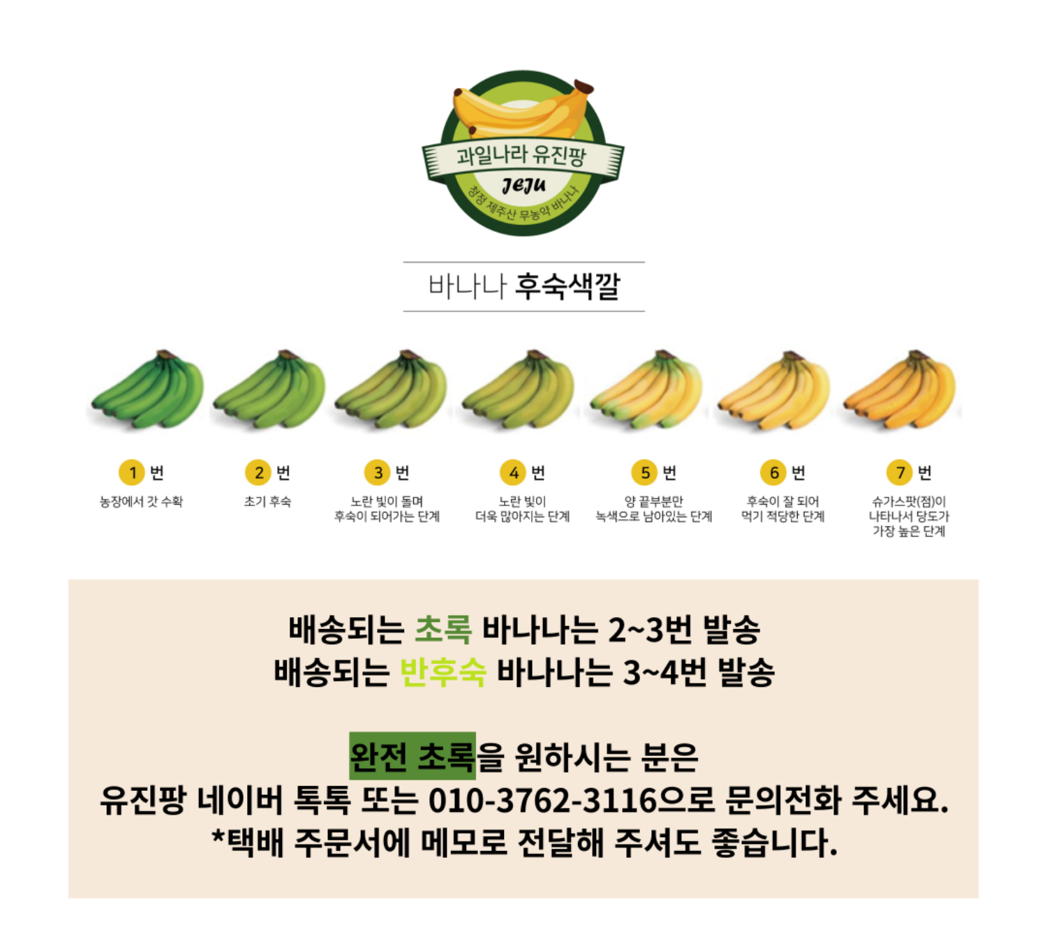 [유진팡] 제주 초록바나나1.5kg/2.5kg/5kg 상세