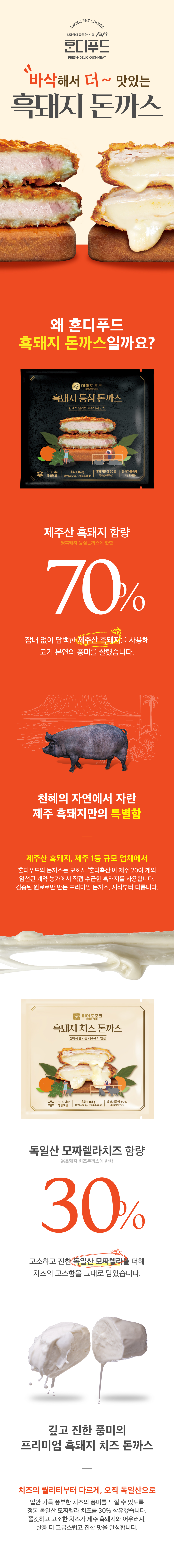 [제주 흑돼지 돈까스] 돈까스(등심,치즈) 5팩 세트 상세