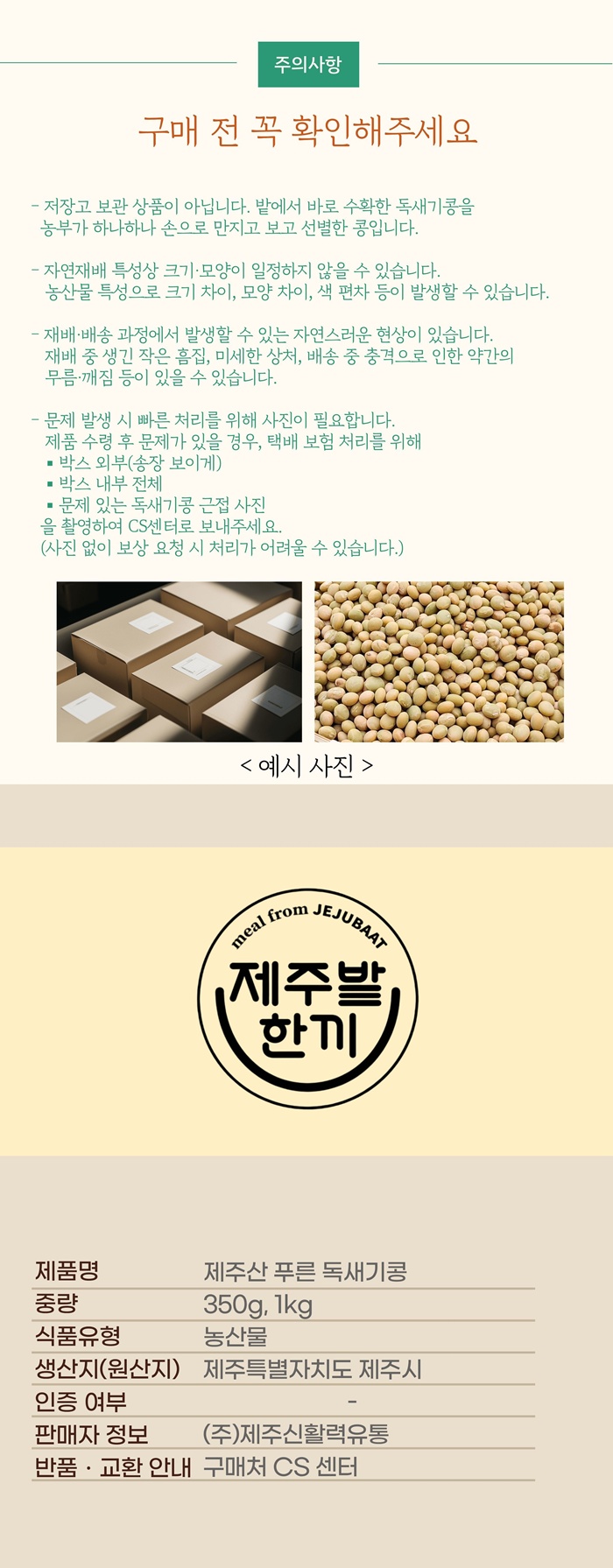 제주산 푸른 독새기콩 농가직송 (제주 토종콩) 상세