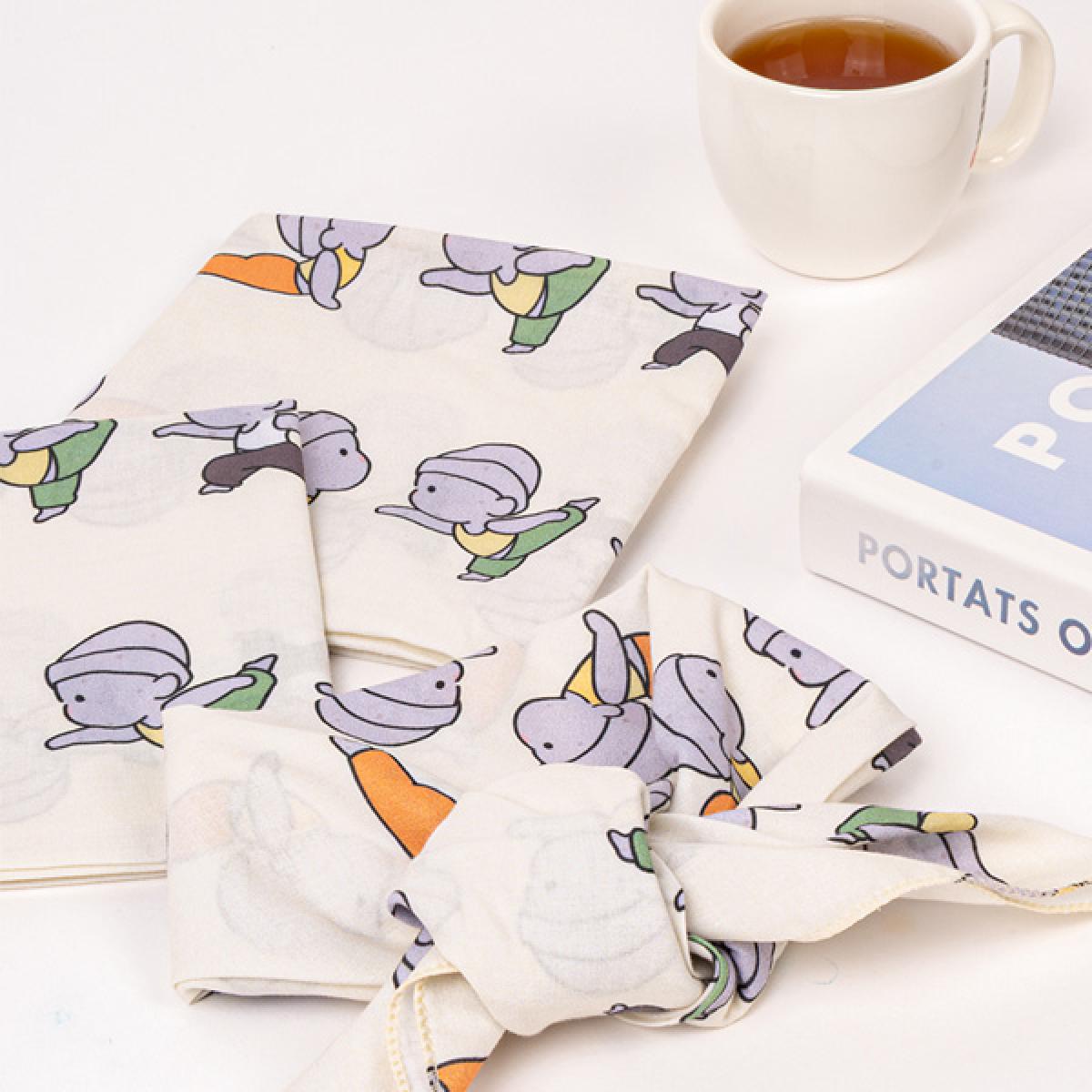 요가하는 돌하르방 손수건